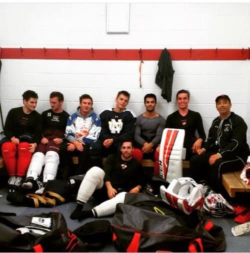 Nicholas Eustace playing hockey